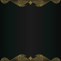 beautiful gold floral frame on black background vector