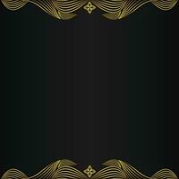 beautiful gold floral frame on black background vector