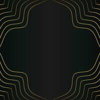 abstract gold line frame decoration on black background vector