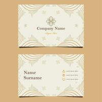 natural floral soft color business card template vector