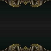 beautiful gold floral frame on black background vector