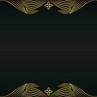 beautiful gold floral frame on black background vector