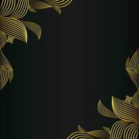 beautiful gold floral frame on black background vector