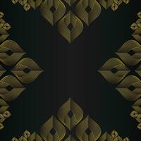 beautiful gold floral frame on black background vector