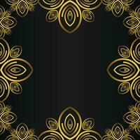 beautiful gold floral frame on black background vector