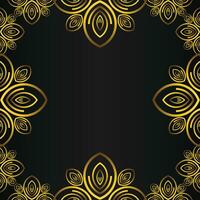 beautiful gold floral frame on black background vector