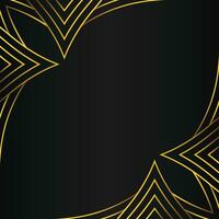 abstract gold line frame decoration on black background vector