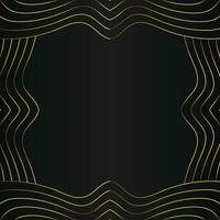 abstract gold line frame decoration on black background vector