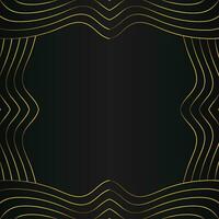 abstract gold line frame decoration on black background vector