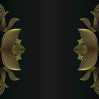 beautiful gold floral frame on black background vector