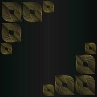 beautiful gold floral frame on black background vector