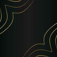 abstract gold line frame decoration on black background vector