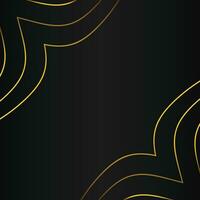 abstract gold line frame decoration on black background vector