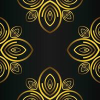 beautiful gold floral frame on black background vector