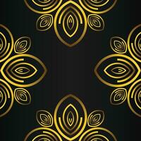 beautiful gold floral frame on black background vector