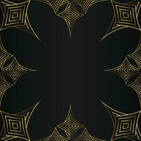 abstract gold line frame decoration on black background vector