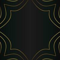 abstract gold line frame decoration on black background vector