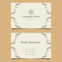 natural floral soft color business card template vector