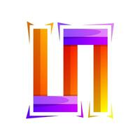 colorful letter un icon logo design vector