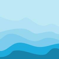 Water Wave Background Design, Abstract Vector Blue Ocean Walpaper Template