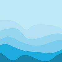 Water Wave Background Design, Abstract Vector Blue Ocean Walpaper Template