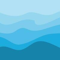 Water Wave Background Design, Abstract Vector Blue Ocean Walpaper Template