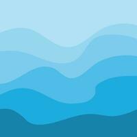 Water Wave Background Design, Abstract Vector Blue Ocean Walpaper Template