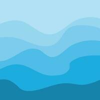 Water Wave Background Design, Abstract Vector Blue Ocean Walpaper Template