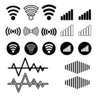 Wi-fi, wireless connection, antenna signal strength icon. Vector on isolated white background