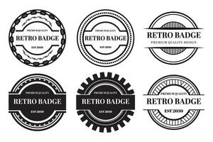 Old badges. Vintage sign, retro premium badge and logo emblem frame vector set