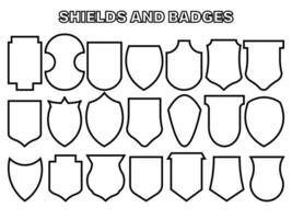 Shield Badge Shape Template Set vector