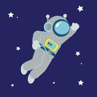 Astronaut in outer space. Vector illustration in flat style.