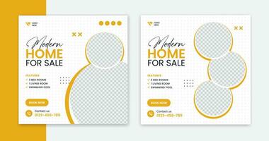 Creative real estate social media post design vector