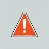 Pixel art illustration warning sign. Pixelated warning sign. warning sign traffic icon pixelated for the pixel art game and icon for website and video game. old school retro. vector