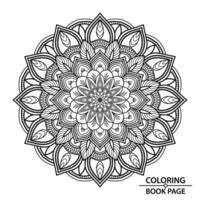 Natural Mandala Design of Coloring Book Page for Kids. vector