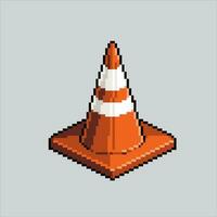 Pixel art illustration traffic cone. Pixelated traffic cone. traffic cone safety icon pixelated for the pixel art game and icon for website and video game. old school retro. vector