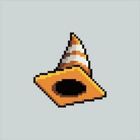 Pixel art illustration traffic cone. Pixelated traffic cone. traffic cone safety icon pixelated for the pixel art game and icon for website and video game. old school retro. vector