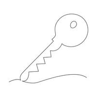 Single line key drawing of isolated vector object