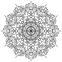 A floral ornamental Mandala design in a circle. It is used for  tattoo, wallpaper, textile and background. vector