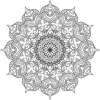 A floral ornamental Mandala design in a circle. It is used for  tattoo, wallpaper, textile and background. vector