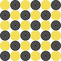 Yellow and black circle pattern. Circle vector seamless pattern. Decorative element, wrapping paper, wall tiles, floor tiles, bathroom tiles.