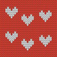 Red background and white knitted pattern. knitted vector pattern. Seamless gradient pattern for clothing, wrapping paper, backdrop, background, gift card.