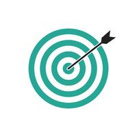 Green bullseye dart target icon. Dart target goal marketing sign. Arrow dart logo vector. Winner dart sign. vector