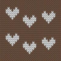 Brown background and white knitted pattern. knitted vector pattern. Seamless gradient pattern for clothing, wrapping paper, backdrop, background, gift card.