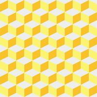 Yellow cube pattern. cube pattern. cube pattern background. cube background. Seamless pattern. for backdrop, decoration, Gift wrapping vector