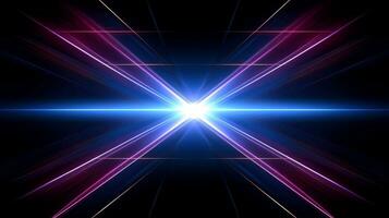 Abstract multicolor neon glowing line, Technology background, Generative AI illustration photo