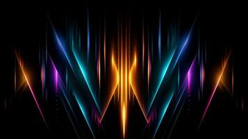 Abstract multicolor neon glowing line, Technology background, Generative AI illustration photo