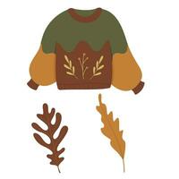 Fall and Autumn Season Holiday icon Vector Arts. Objects and stuffs around October Autumn Season with orange, brown, and green natural color resembling Fall season
