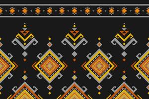 Abstract ethnic pattern art. Geometric seamless pattern in tribal, folk embroidery, and Mexican style. vector