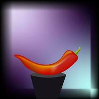 red hot chili pepper on a table vector